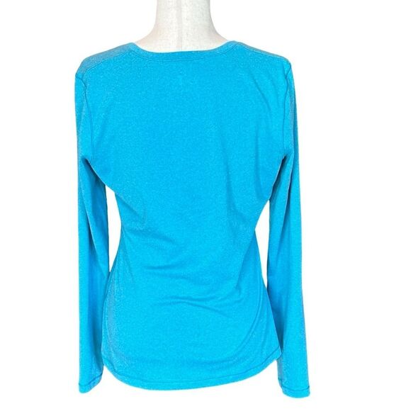 Under Armour Women's Long Sleeve HeatGear V-Neck Top Blue Size Large - Picture 2 of 10